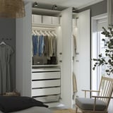 PAX / GULLABERG Combinazione di guardaroba, bianco/bianco, 150x60x236 cm