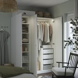 PAX / GULLABERG Combinazione di guardaroba, bianco/bianco, 150x60x201 cm