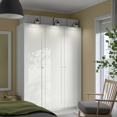 PAX / GULLABERG Combinazione di guardaroba, bianco/bianco, 150x60x201 cm