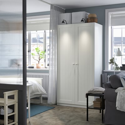 PAX / GULLABERG Combinazione di guardaroba, bianco/bianco, 100x60x201 cm
