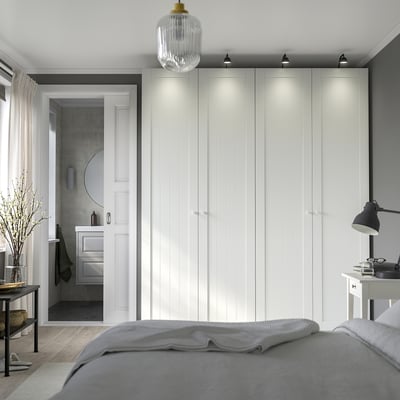 PAX / GULLABERG Combinazione di guardaroba, bianco/bianco, 200x60x236 cm
