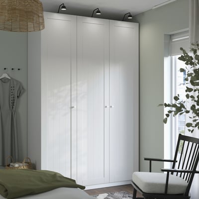 PAX / GULLABERG Combinazione di guardaroba, bianco/bianco, 150x60x236 cm