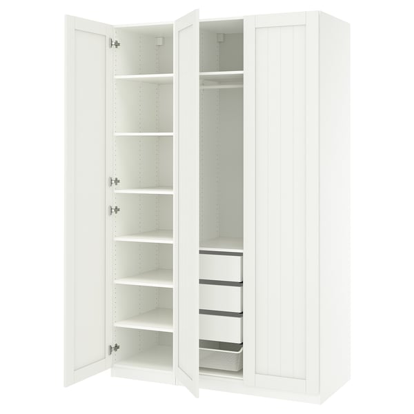 PAX / GULLABERG Combinazione di guardaroba, bianco/bianco, 150x60x236 cm