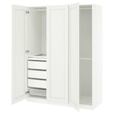 PAX / GULLABERG Combinazione di guardaroba, bianco/bianco, 150x60x201 cm