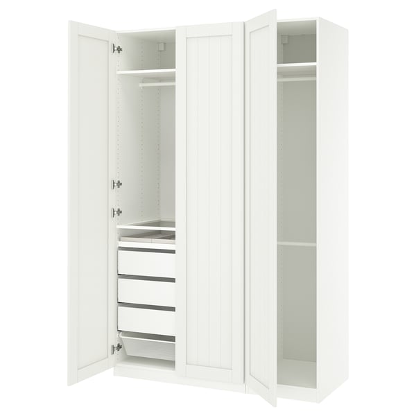 PAX / GULLABERG Combinazione di guardaroba, bianco/bianco, 150x60x236 cm