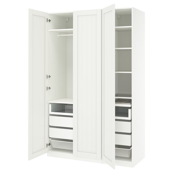 PAX / GULLABERG Combinazione di guardaroba, bianco/bianco, 150x60x236 cm