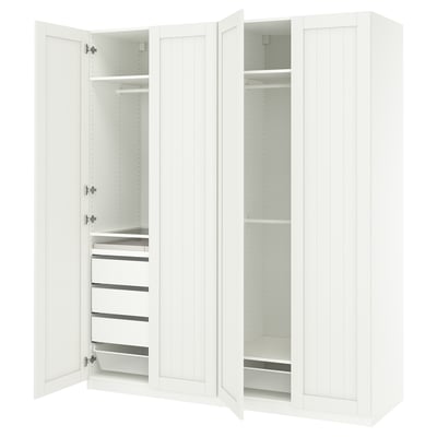 PAX / GULLABERG Combinazione di guardaroba, bianco/bianco, 200x60x236 cm
