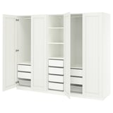 PAX / GULLABERG Combinazione di guardaroba, bianco/bianco, 250x60x201 cm