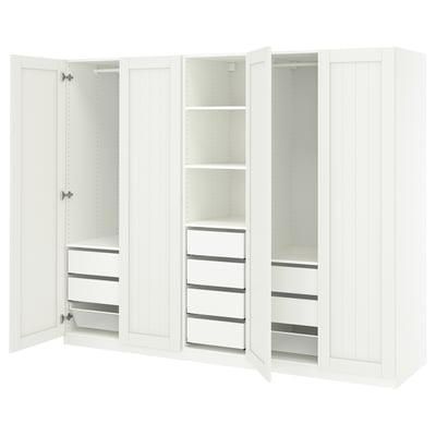 PAX / GULLABERG Combinazione di guardaroba, bianco/bianco, 250x60x201 cm