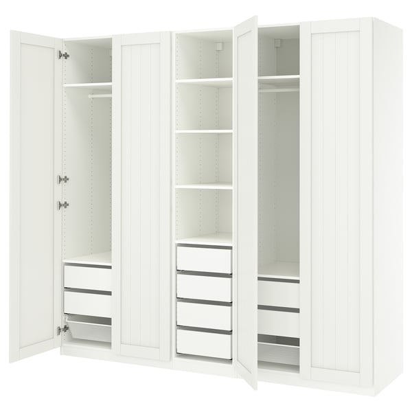 PAX / GULLABERG Combinazione di guardaroba, bianco/bianco, 250x60x236 cm