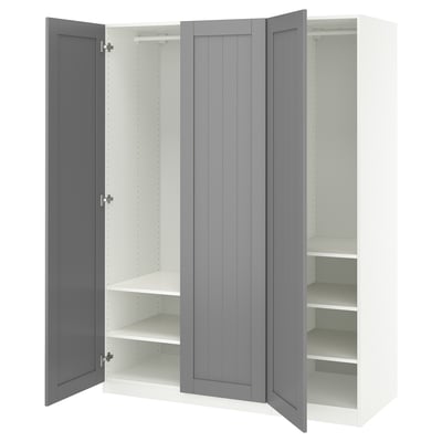 PAX / GULLABERG Combinazione di guardaroba, bianco/grigio, 150x60x201 cm
