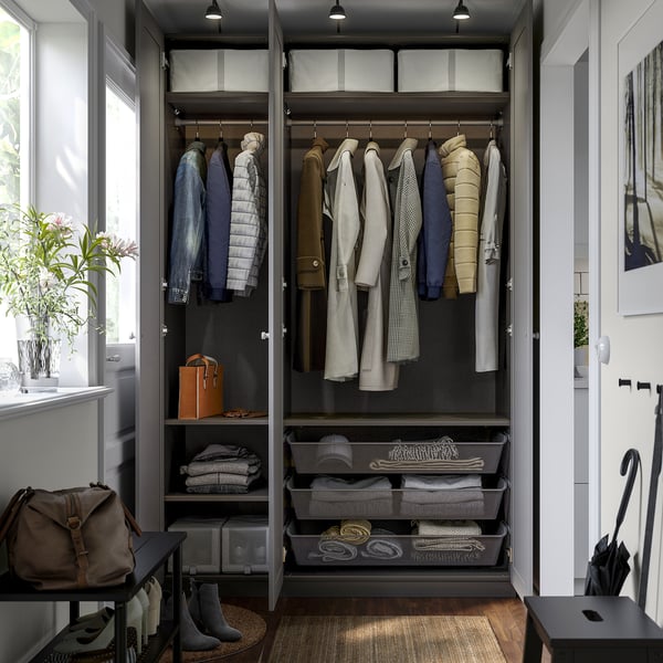 PAX / GULLABERG Combinazione di guardaroba, grigio scuro/grigio scuro, 150x60x236 cm