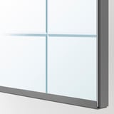 PAX / KAMMARTORP/TYSSEDAL Combinazione di guardaroba, bianco vetro a specchio/grigio grigio-beige, 200x66x236 cm
