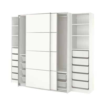 PAX / MEHAMN Guardaroba, bianco/double-face bianco, 250x66x201 cm