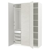 PAX / MISTUDDEN Combinazione di guardaroba, bianco/grigio fantasia, 150x60x236 cm