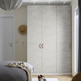 PAX / MISTUDDEN Combinazione di guardaroba, bianco/grigio fantasia, 150x60x236 cm