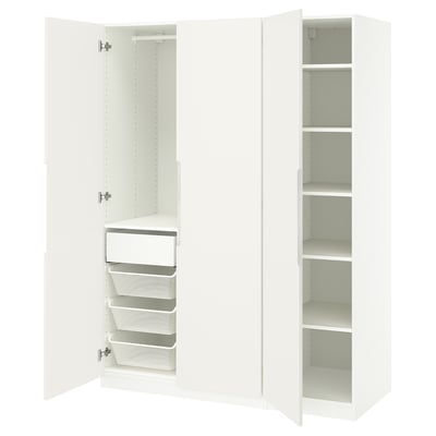 PAX / TONSTAD Combinazione di guardaroba, bianco/bianco sporco, 150x60x201 cm