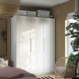 PAX / TONSTAD Combinazione di guardaroba, bianco/bianco sporco, 150x60x201 cm