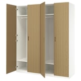 PAX / TONSTAD Combinazione di guardaroba, bianco/impiallacciatura di rovere, 200x60x236 cm