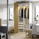 PAX / TONSTAD Combinazione di guardaroba, bianco/impiallacciatura di rovere, 100x60x236 cm