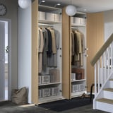PAX / TONSTAD Combinazione di guardaroba, bianco/impiallacciatura di rovere, 200x60x236 cm