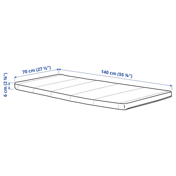 PELLEPLUTT Materasso in schiuma per lettino, 70x140x6 cm
