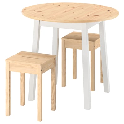 PINNTORP / HÄGERNÄS Tavolo e 2 sgabelli, mordente marrone chiaro mordente bianco/pino, 85 cm