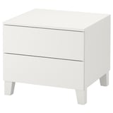 PLATSA Cassettiera con 2 cassetti, bianco/Fonnes bianco, 60x57x53 cm