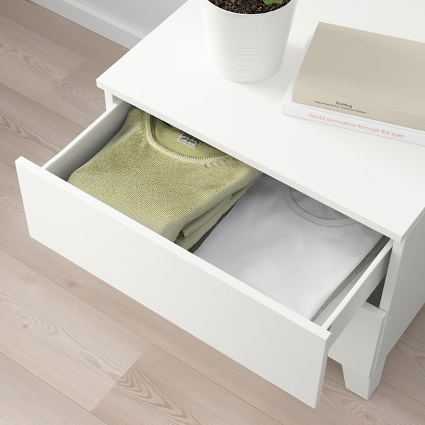 PLATSA Cassettiera con 2 cassetti, bianco/Fonnes bianco, 60x57x53 cm