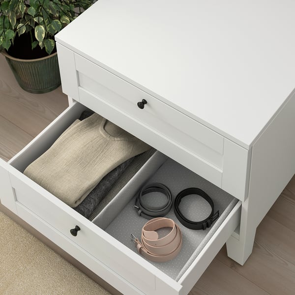 PLATSA Cassettiera con 2 cassetti, bianco/Sannidal bianco, 60x57x53 cm