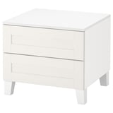 PLATSA Cassettiera con 2 cassetti, bianco/Sannidal bianco, 60x57x53 cm