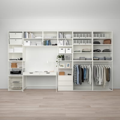 PLATSA Combinazione con 6 ante/3 cassetti, bianco/Fonnes bianco, 420x42x241 cm