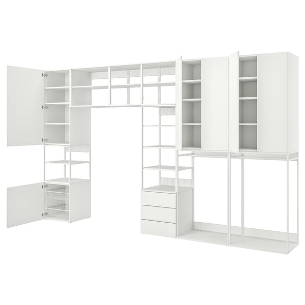PLATSA Combinazione con 6 ante/3 cassetti, bianco/Fonnes bianco, 420x42x241 cm