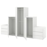 PLATSA Guardaroba con 3 ante e 6 cassetti, bianco/Fonnes bianco, 300x57x181 cm