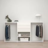 PLATSA Guardaroba con 4 ante e 3 cassetti, bianco FONNES bianco/SANNIDAL bianco, 240x57x123 cm
