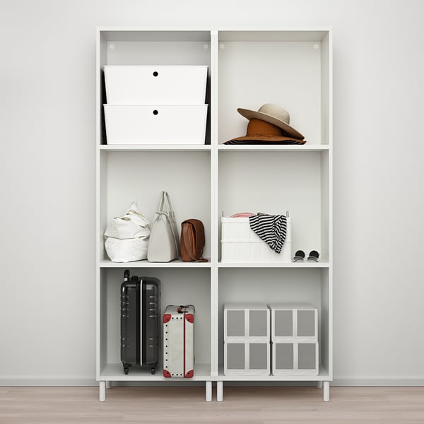 PLATSA Guardaroba con 6 ante, bianco/Fonnes bianco, 120x42x191 cm
