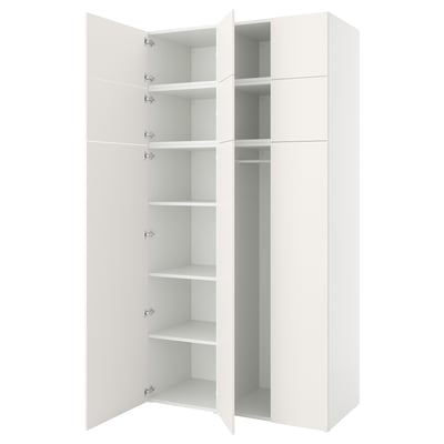 PLATSA Guardaroba con 9 ante, bianco/Fonnes bianco, 140x57x261 cm
