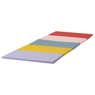 PLUFSIG Tappetino ginnastica pieghevole, rosso/lilla, 78x185 cm