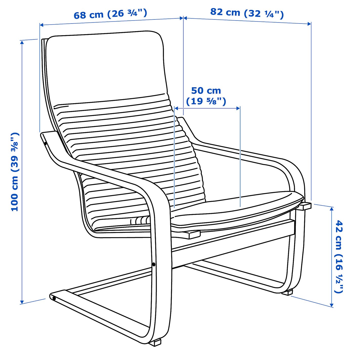 Ikea POÄNG Poggiapiedi, Impiallacciato Betulla/Knisa Nero - 9