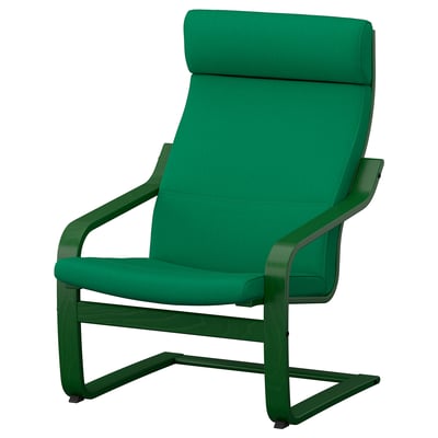 POÄNG Poltrona, verde scuro/Vissle verde intenso