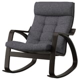 POÄNG Sedia a dondolo, marrone-nero/Gunnared grigio scuro