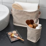 PURRPINGLA Cestino, tessuto/beige, 10x10x15 cm