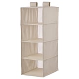 PURRPINGLA Portatutto da appendere 4 scomparti, tessuto/beige, 36x45x92 cm
