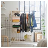 PURRPINGLA Portatutto da appendere 4 scomparti, tessuto/beige, 36x45x92 cm