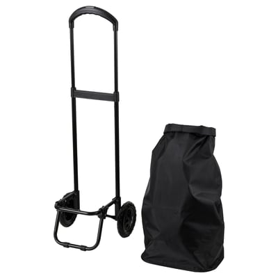 RADARBULLE Carrello della spesa, nero, 33x24x68 cm/38 l