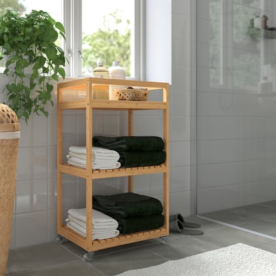 RÅGRUND Carrello, bambù, 42x33x76 cm