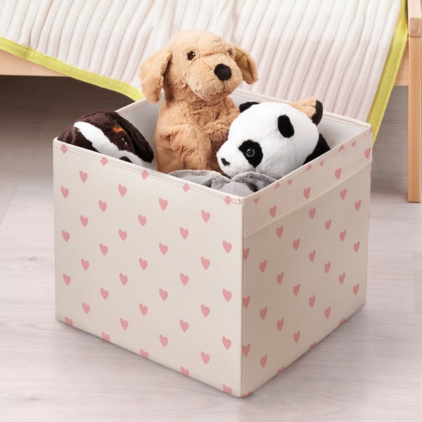 REGNBROMS Contenitore, motivo cuore/rosa, 33x38x33 cm