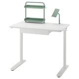 RELATERA Combinazione con scrivania, bianco/grigio chiaro-verde, 90x60 cm