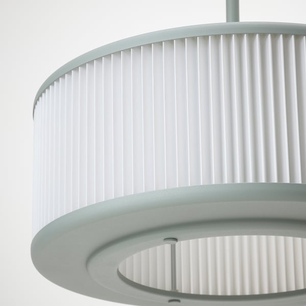 REMTÅNG Lampada a sospensione, grigio-verde, 38 cm