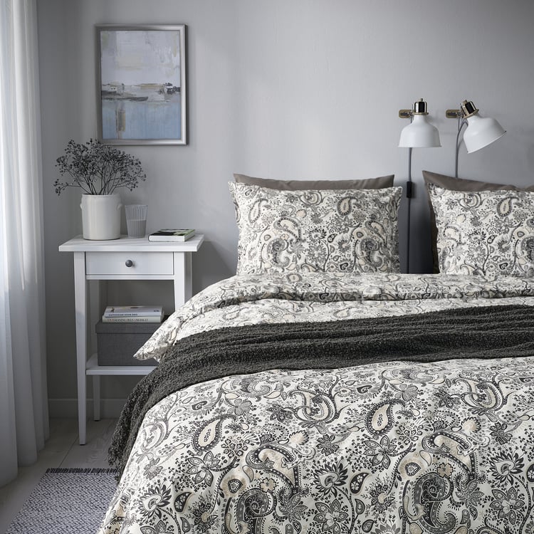 Sweet Jojo Designs Set di biancheria da letto con copripiumino e federe per letto matrimoniale, motivo floreale, 3 pezzi, verde salvia neutra, bianco, acquerello, botanico, bosco, giardino tropicale
